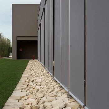 Toldo vertical tecnorol da Controsol instalado em fachada exterior, ideal para proteção solar e privacidade em edifícios residenciais ou comerciais.