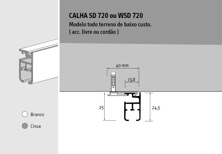 calha de cortina sd720