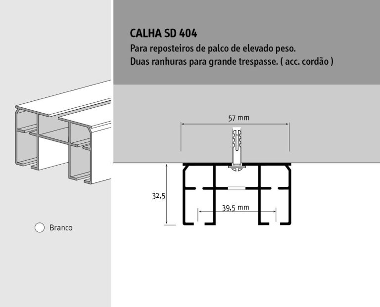 calha de reposteiro para palco sd404