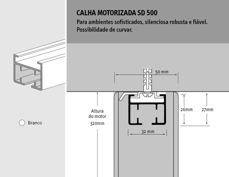 calha motorizada de cortina sd500 controsol