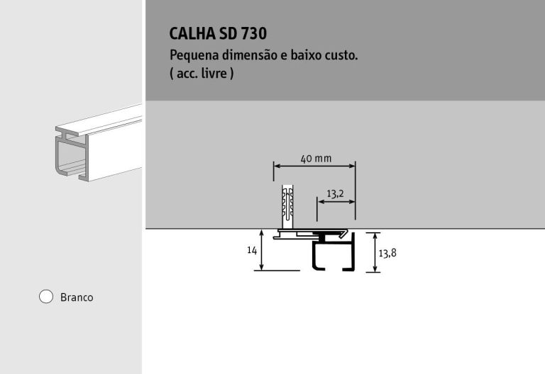 calha para cortina sd 730