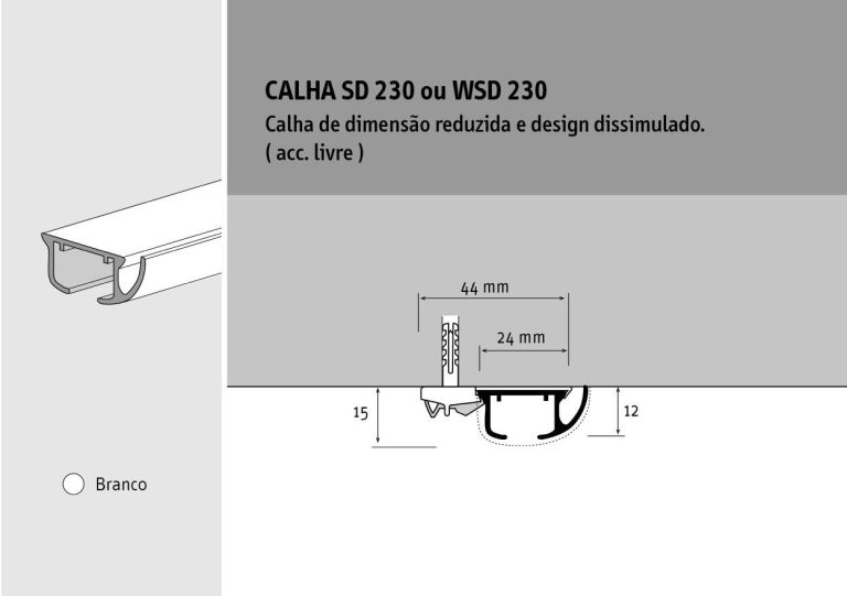 calha para cortina sd230