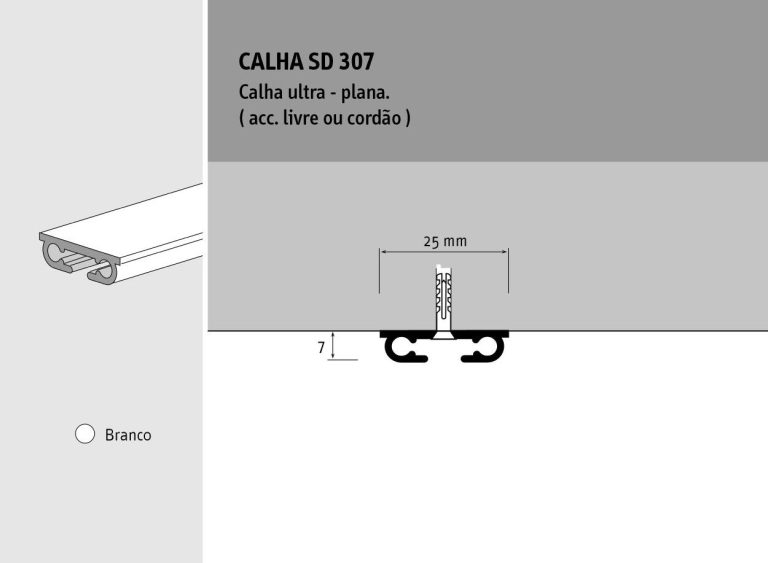 calha para cortina sd307
